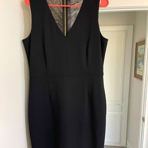 Calvin Klein simple black dress with gold zipper in back